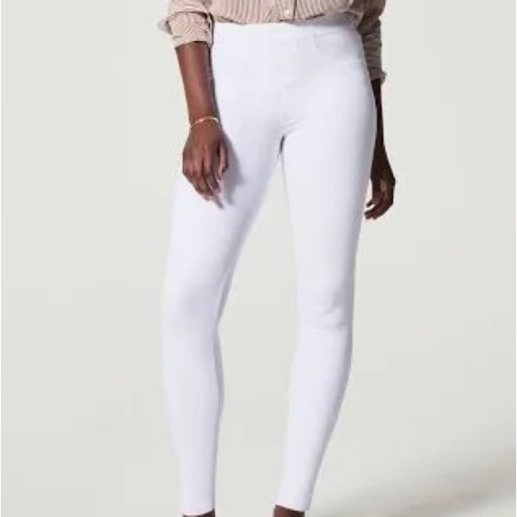Spanx Shapewear everywhere White High-Waisted raw hem jeggings size XL lined - Picture 1 of 12